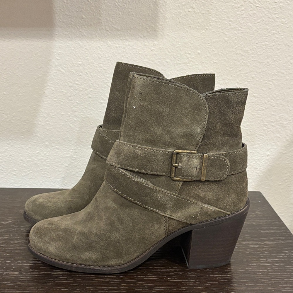 BCBGeneration Olive Suede Ankle Boots